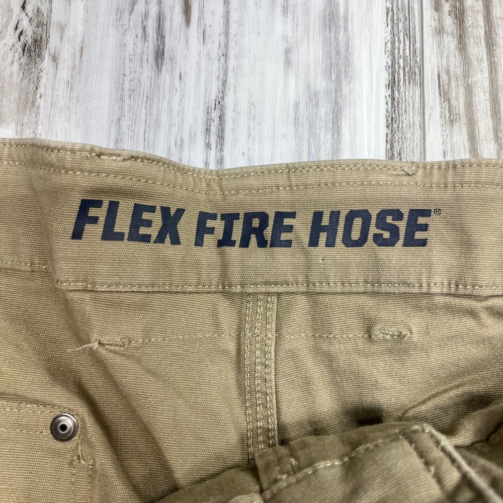 Duluth Trading Co Mens Flex Fire Hose Cargo Shorts Tan‎ 48 Canvas Workwear - Picture 3 of 10